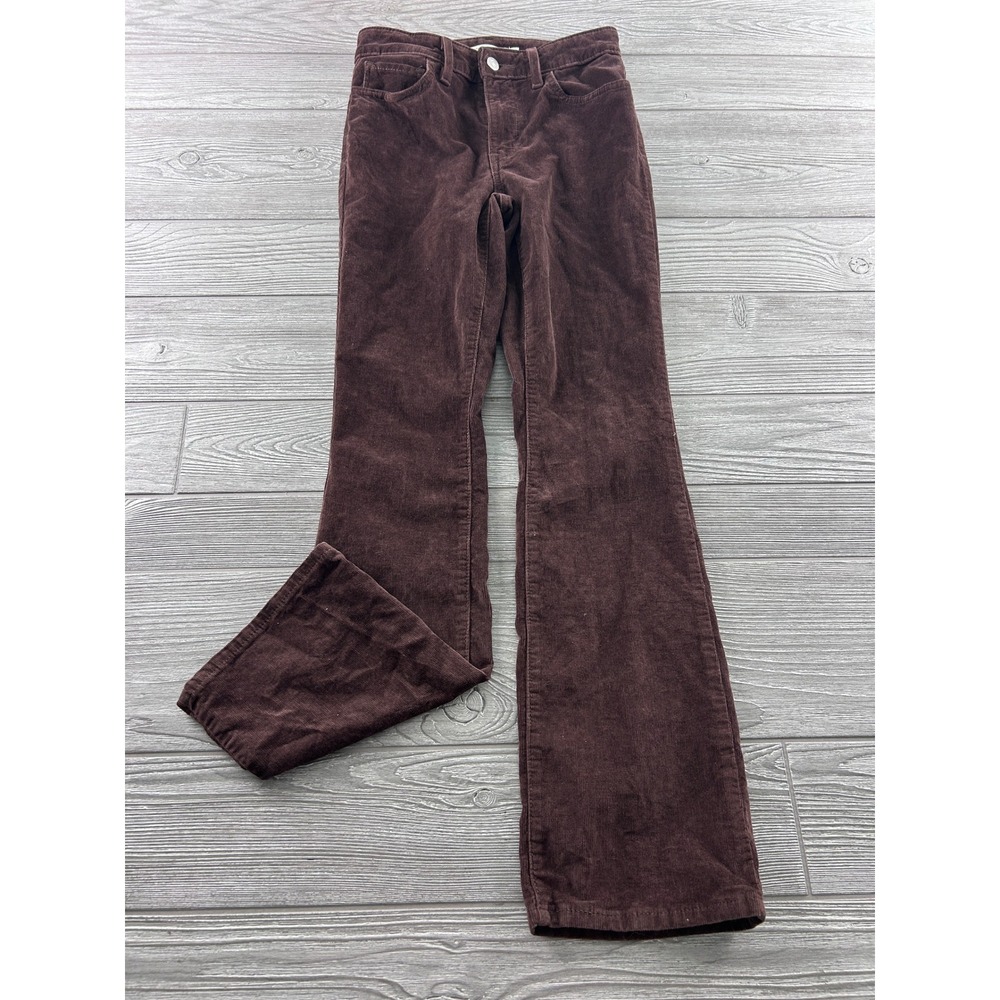 Levis 725 High Rise Bootcut Corduroy Pants Brown 24 Womens Stretch 1624